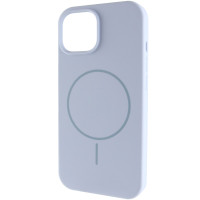 Чехол Silicone Case Full Protective (AA) NO LOGO with MagSafe для Apple iPhone 12 Pro Max (6.7) - Голубой / Lilac Blue