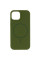 Чохол Silicone Case Full Protective (AA) NO LOGO with MagSafe для Apple iPhone 12 Pro Max (6.7) - Зелений / Dark Olive - фото