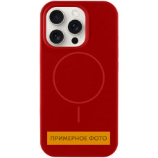 Чехол Silicone Case Full Protective (AA) NO LOGO with MagSafe для Apple iPhone 13 (6.1) - Красный / Deep Red
