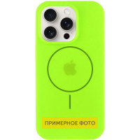 Чохол Silicone Case Full Protective (AA) NO LOGO with MagSafe для Apple iPhone 13 (6.1) - Салатовий / Neon green