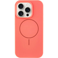 Чехол Silicone Case Full Protective (AA) NO LOGO with MagSafe для Apple iPhone 15 Pro Max (6.7) - Арбузный / Watermelon red