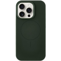 Чохол Silicone Case Full Protective (AA) NO LOGO with MagSafe для Apple iPhone 15 Pro Max (6.7) - Зелений / Dark Olive