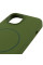 Чехол Silicone Case Full Protective (AA) NO LOGO with MagSafe для Apple iPhone 15 Plus (6.7) - Зеленый / Dark Olive - фото