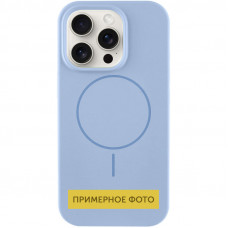 Чехол Silicone Case Full Protective (AA) NO LOGO with MagSafe для Apple iPhone 16 (6.1) - Голубой / Lilac Blue