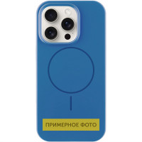 Чехол Silicone Case Full Protective (AA) NO LOGO with MagSafe для Apple iPhone 16 (6.1) - Синий / Denim Blue