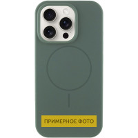 Чехол Silicone Case Full Protective (AA) NO LOGO with MagSafe для Apple iPhone 16 Plus (6.7) - Зеленый / Pine green