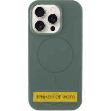 Чехол Silicone Case Full Protective (AA) NO LOGO with MagSafe для Apple iPhone 16 Plus (6.7) - Зеленый / Pine green