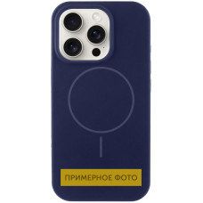 Чехол Silicone Case Full Protective (AA) NO LOGO with MagSafe для Apple iPhone 16 Plus (6.7) - Темно-синий / Midnight blue
