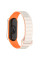 Ремінець Dual-color Magnetic для Xiaomi Mi Band 7/6/5/4/3 White / Orange - фото
