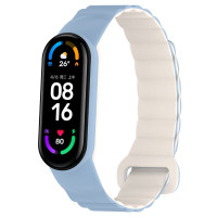 Ремешок Dual-color Magnetic для Xiaomi Mi Band 7/6/5/4/3 Lilac Blue / White