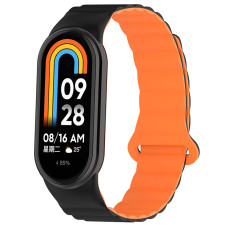 Ремінець Dual-color Magnetic для Xiaomi Mi Band 9/8/10 Black / Orange