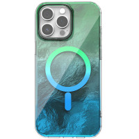 Чохол TPU Shiny Mountain (MagFit) для Apple iPhone 14 Pro (6.1) - Green / Blue