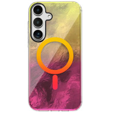 Чехол TPU Shiny Mountain (MagFit) для Samsung Galaxy S24+ - Yellow / Pink