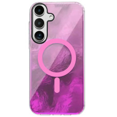 Чехол TPU Shiny Mountain (MagFit) для Samsung Galaxy S25 - Pink