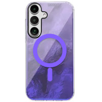 Чехол TPU Shiny Mountain (MagFit) для Samsung Galaxy S25 - Purple