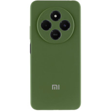 Чехол Silicone Cover Lakshmi Full Camera (AA) with logo для Xiaomi Redmi 14C / Poco C75 - Зеленый / Dark green