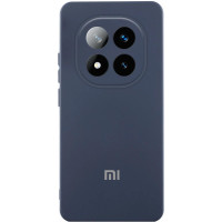Custodia Silicone Cover Lakshmi Full Camera (AA) with logo per Xiaomi Poco X7 - Blu / Midnight Blue