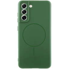 Чохол Silicone Cover Lakshmi Full Camera (AA) with MagFit для Samsung Galaxy S21 FE - Зелений / Dark green