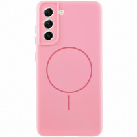 Чехол Silicone Cover Lakshmi Full Camera (AA) with MagFit для Samsung Galaxy S21 FE - Розовый / Light pink