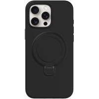 Чохол Silicone Case Full Protective NO LOGO with Ring для Apple iPhone 15 Pro (6.1) - Black