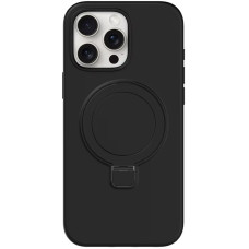 Чехол Silicone Case Full Protective NO LOGO with Ring для Apple iPhone 15 Pro (6.1) - Black