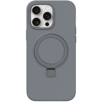 Чохол Silicone Case Full Protective NO LOGO with Ring для Apple iPhone 15 Pro (6.1) - Grey