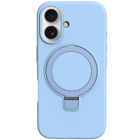 Чехол Silicone Case Full Protective NO LOGO with Ring для Apple iPhone 16 (6.1) - Blue