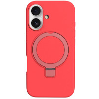 Чохол Silicone Case Full Protective NO LOGO with Ring для Apple iPhone 16 (6.1) - Red