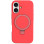 Чехол Silicone Case Full Protective NO LOGO with Ring для Apple iPhone 16 (6.1) - Red