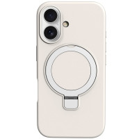 Чехол Silicone Case Full Protective NO LOGO with Ring для Apple iPhone 16 (6.1) - White