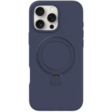 Чехол Silicone Case Full Protective NO LOGO with Ring для Apple iPhone 16 Pro (6.3) - Dark Blue