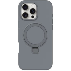 Чехол Silicone Case Full Protective NO LOGO with Ring для Apple iPhone 16 Pro (6.3) - Grey