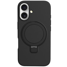 Чехол Silicone Case Full Protective NO LOGO with Ring для Apple iPhone 16 Plus (6.7) - Black