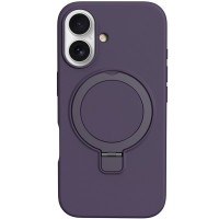 Чехол Silicone Case Full Protective NO LOGO with Ring для Apple iPhone 16 Plus (6.7) - Purple
