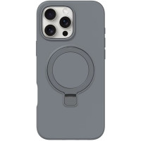 Чохол Silicone Case Full Protective NO LOGO with Ring для Apple iPhone 16 Pro Max (6.9) - Grey
