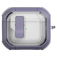 Футляр противоударный Locking Button для наушников Airpods 4 - Light Purple
