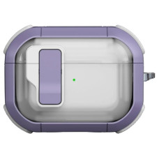 Футляр протиударний Locking Button для навушників Airpods Pro 2 / Pro - Light Purple