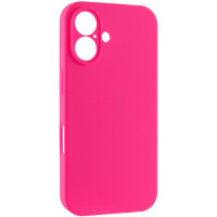 Чехол Silicone Case с защитой камеры NO LOGO для Apple iPhone 16 (6.1) - Розовый / Barbie pink