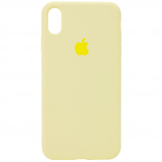 Чехол Silicone Case Full Protective (AA) для Apple iPhone X (5.8) / XS (5.8) - Желтый / Mellow Yellow