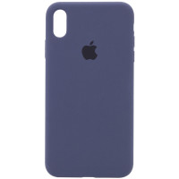 Чехол Silicone Case Full Protective (AA) для Apple iPhone X (5.8) / XS (5.8) - Темный Синий / Midnight Blue