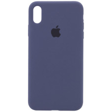 Чехол Silicone Case Full Protective (AA) для Apple iPhone X (5.8) / XS (5.8) - Темный Синий / Midnight Blue