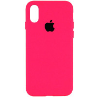 Чехол Silicone Case Full Protective (AA) для Apple iPhone X (5.8) / XS (5.8) - Розовый / Barbie pink