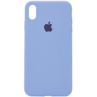 Чехол Silicone Case Full Protective (AA) для Apple iPhone X (5.8) / XS (5.8) - Голубой / Lilac Blue