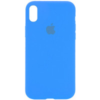 Чехол Silicone Case Full Protective (AA) для Apple iPhone X (5.8) / XS (5.8) - Голубой / Blue