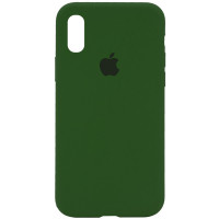 Чехол Silicone Case Full Protective (AA) для Apple iPhone X (5.8) / XS (5.8) - Зеленый / Dark Olive