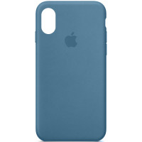 Чехол Silicone Case Full Protective (AA) для Apple iPhone X (5.8) / XS (5.8) - Синий / Blue Jay