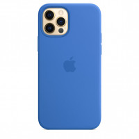 Чехол Silicone Case Full Protective (AA) для Apple iPhone 12 Pro Max (6.7) - Синий / Capri Blue