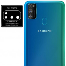 Гибкое защитное стекло 0.18mm на камеру (тех.пак) для Samsung Galaxy M30s - Черный