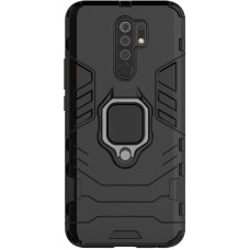Ударостійкий чохол Transformer Ring for Magnet для Xiaomi Redmi 9 - Чорний / Soul Black