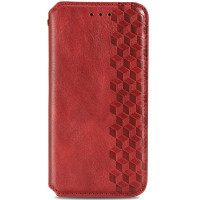 Кожаный чехол книжка GETMAN Cubic (PU) для Samsung Galaxy S21 FE - Красный